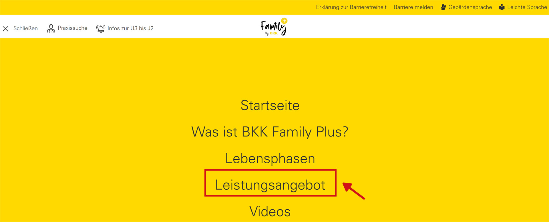 Screenshot bkkfamilyplus.de_Hauptmenue Leistungsangebot